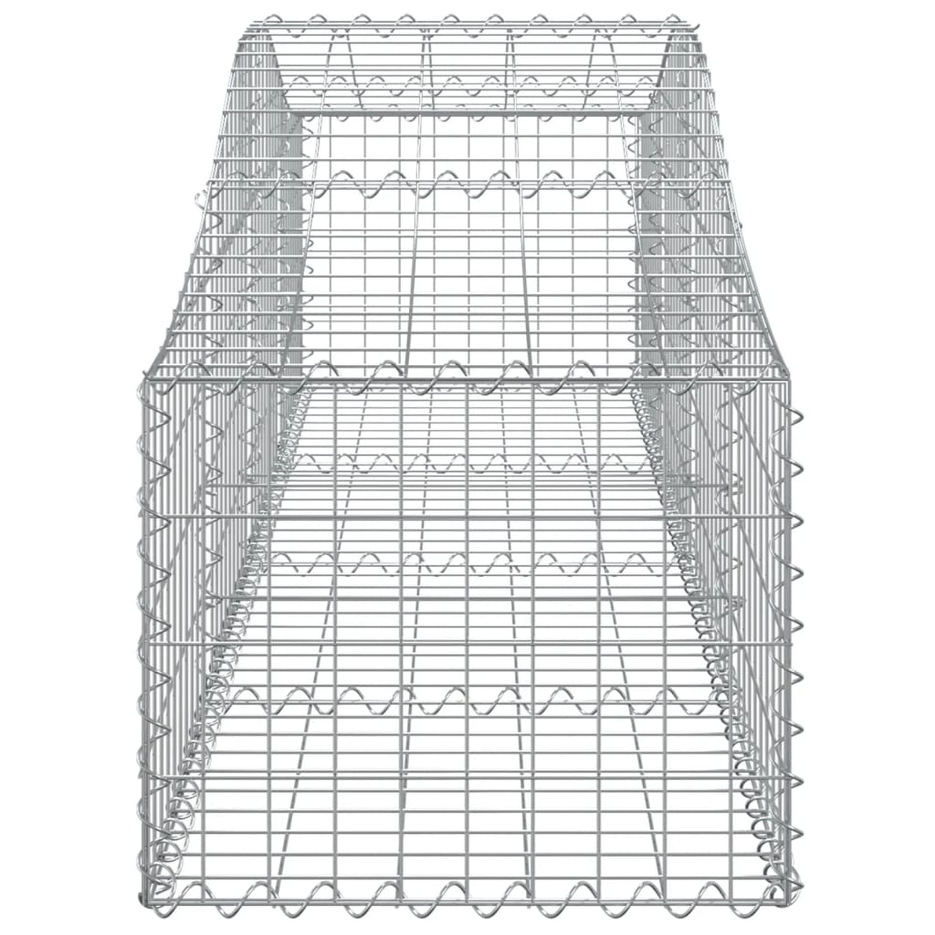 vidaXL buede gabionkurve 8 stk. 200x50x40/60 cm galvaniseret jern