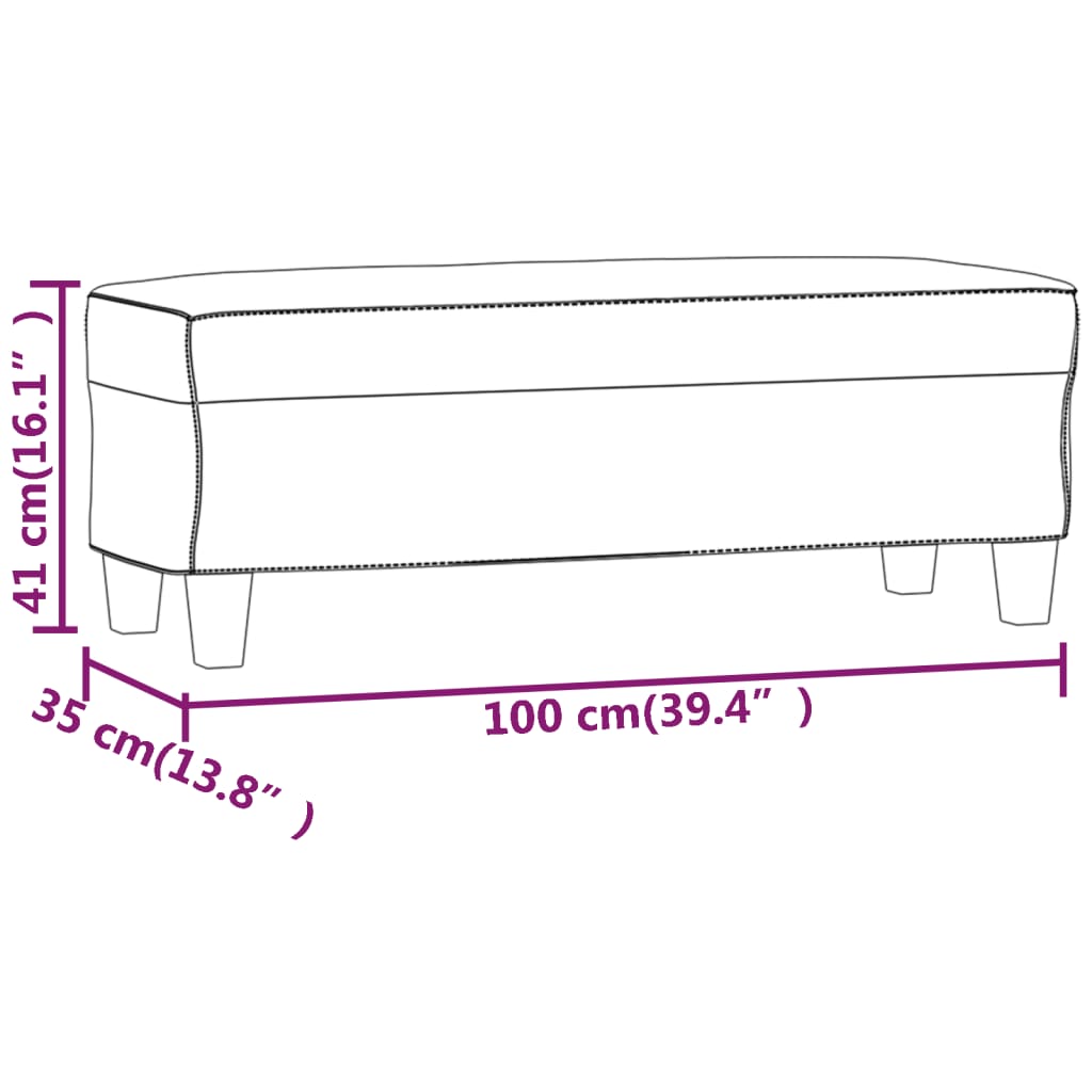 vidaXL bænk 100x35x41 cm kunstlæder cappuccino farvet