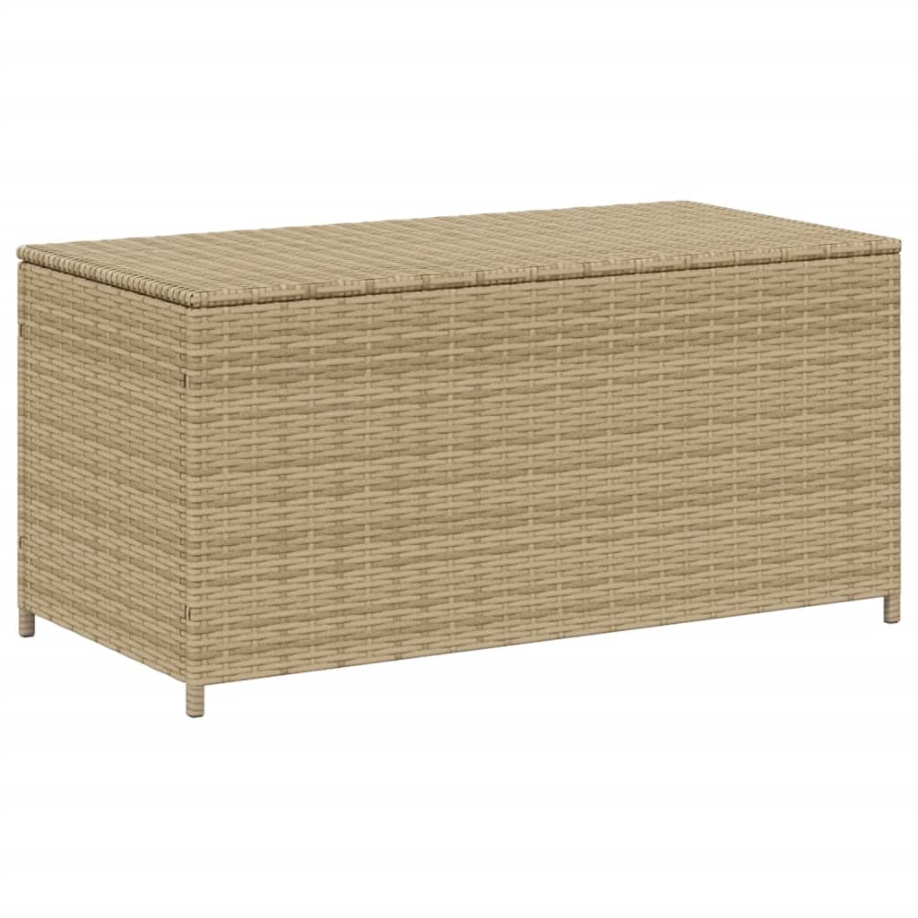 vidaXL opbevaringsboks til haven 190 l polyrattan beige