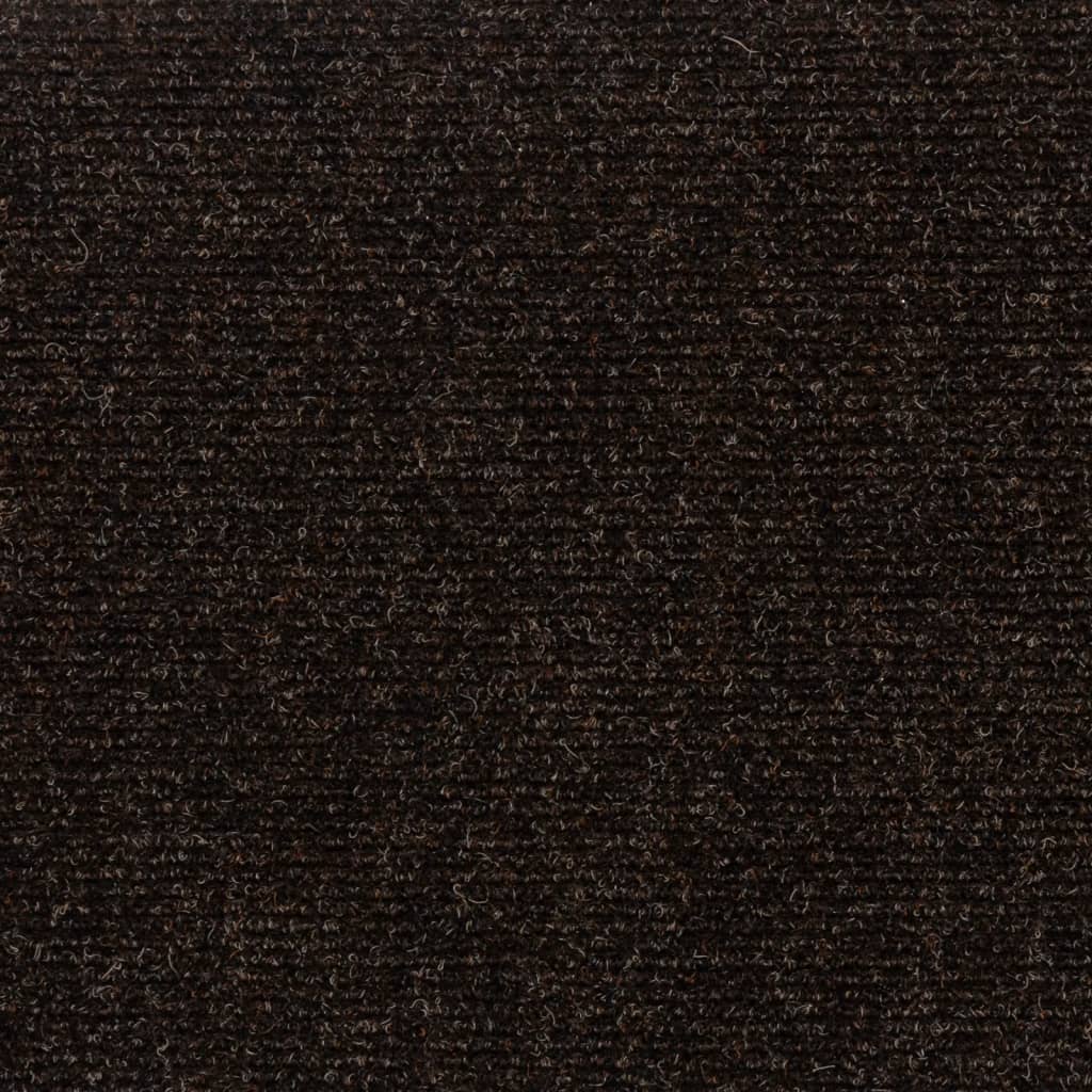 vidaXL selvklæbende trappemåtter 15 stk. 60x25 cm mørkebrun