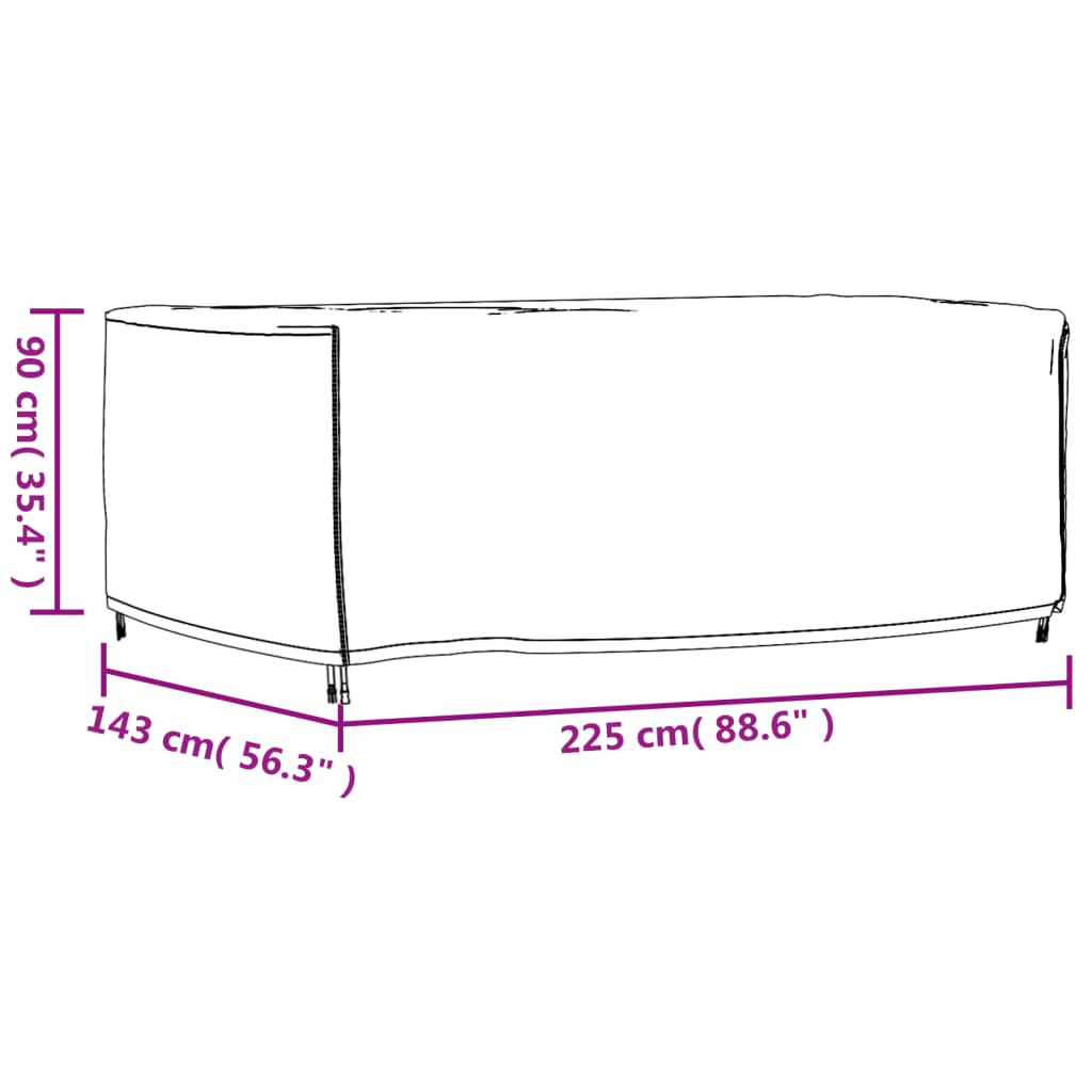 vidaXL havemøbelovertræk 225x143x90 cm vandtæt 420D sort