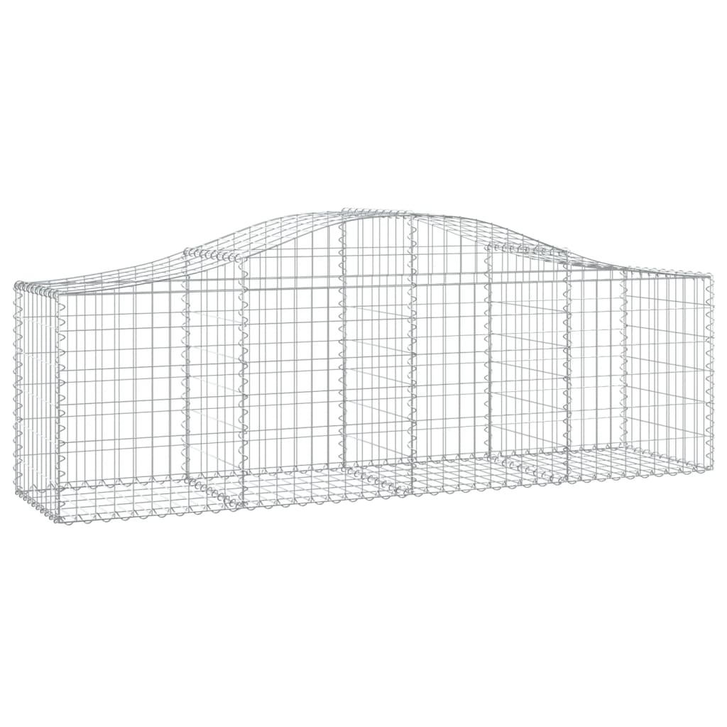 vidaXL buede gabionkurve 12 stk. 200x50x60/80 cm galvaniseret jern