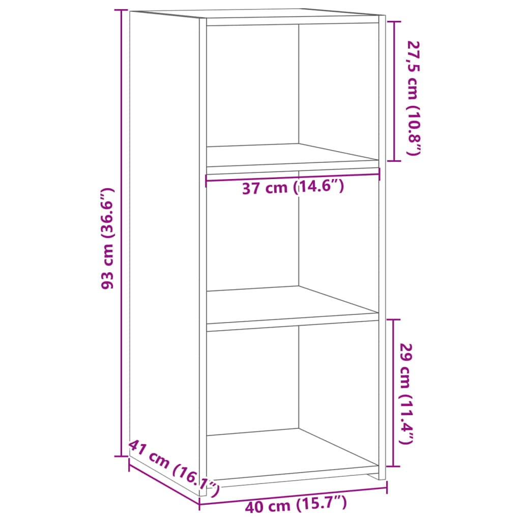 vidaXL reol 40x41x93 cm konstrueret træ sonoma-eg