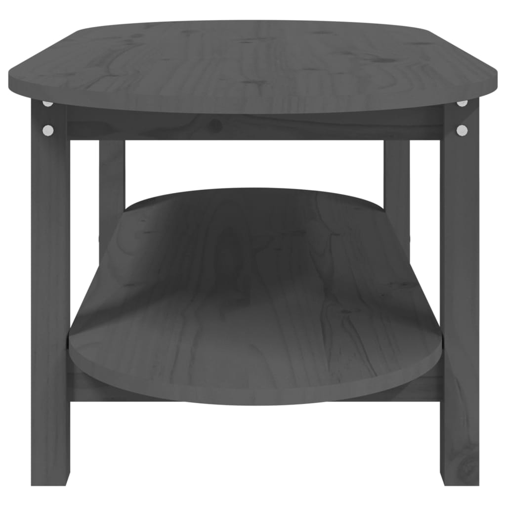 vidaXL sofabord 110x55x45 cm massivt fyrretræ grå