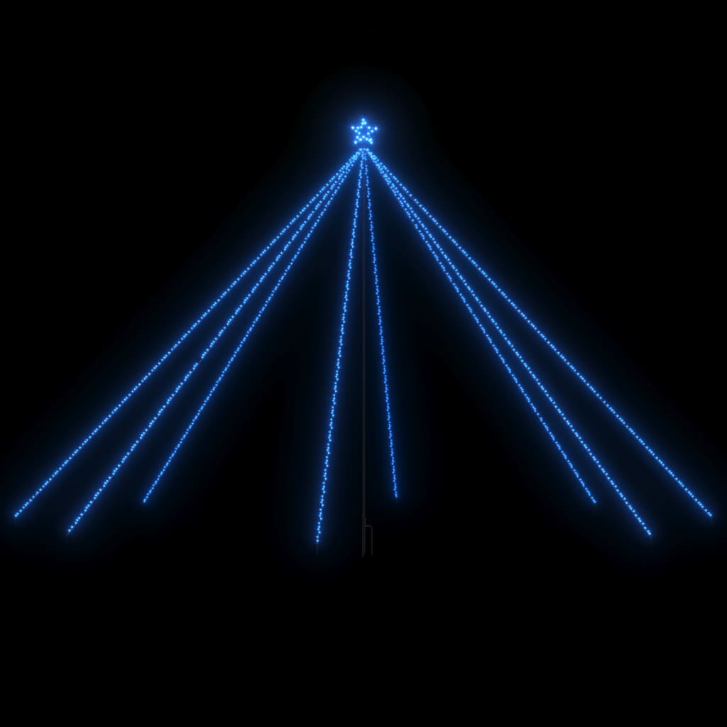 vidaXL lysende juletræ 5 m 800 LED'er inde/ude blåt lys