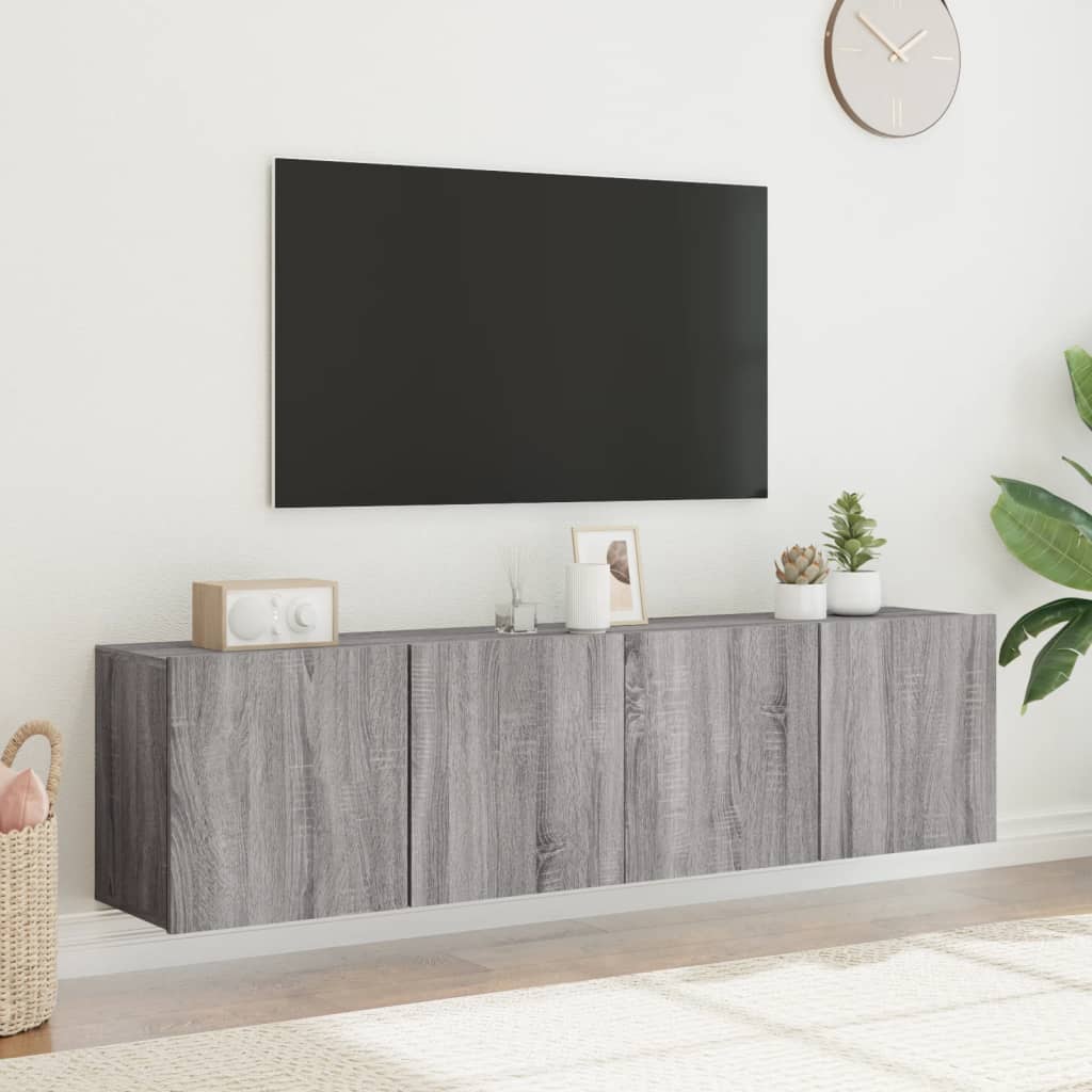 vidaXL væghængte tv-borde 2 stk. 80x30x41 cm grå sonoma-eg