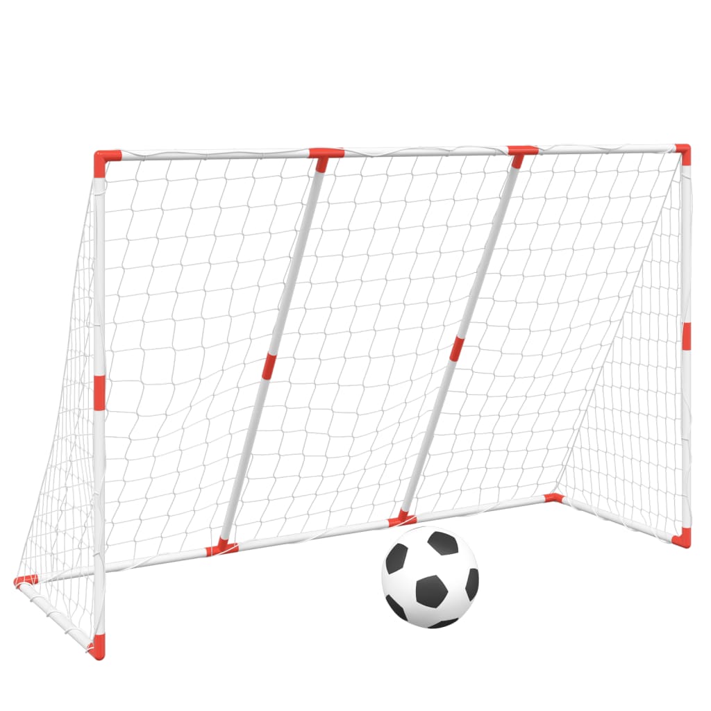 vidaXL fodboldmål til børn 184x64x124 cm med 2 bolde hvid
