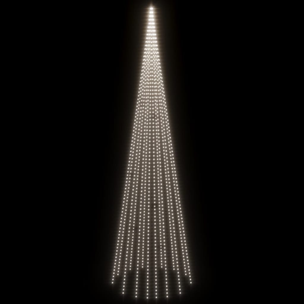 vidaXL juletræ til flagstang 1134 LED'er 800 cm koldt hvidt lys