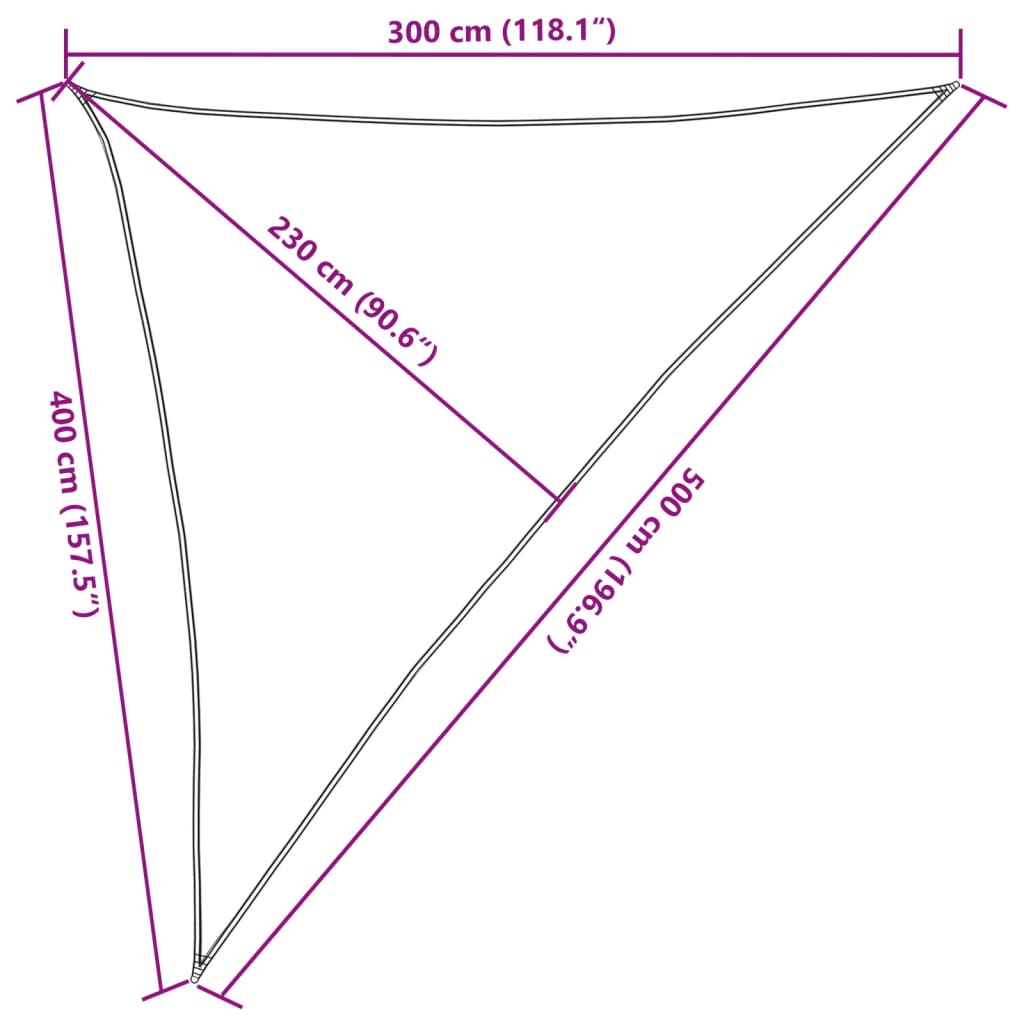 vidaXL solsejl 3x4x5 m 160 g/m² HDPE mørkegrøn